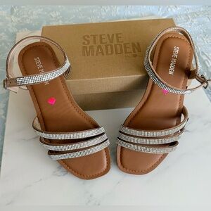 Steve Madden Kids Brown Sandals with Silver Straps